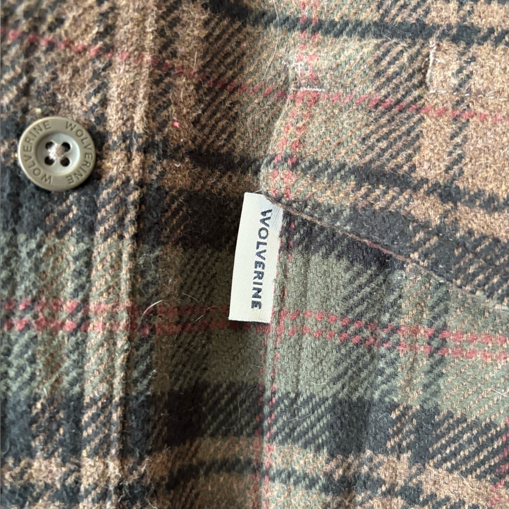 Wolverine | Brown and Green Plaid Casual Shirt | Size Medium - Picture 3 of 6